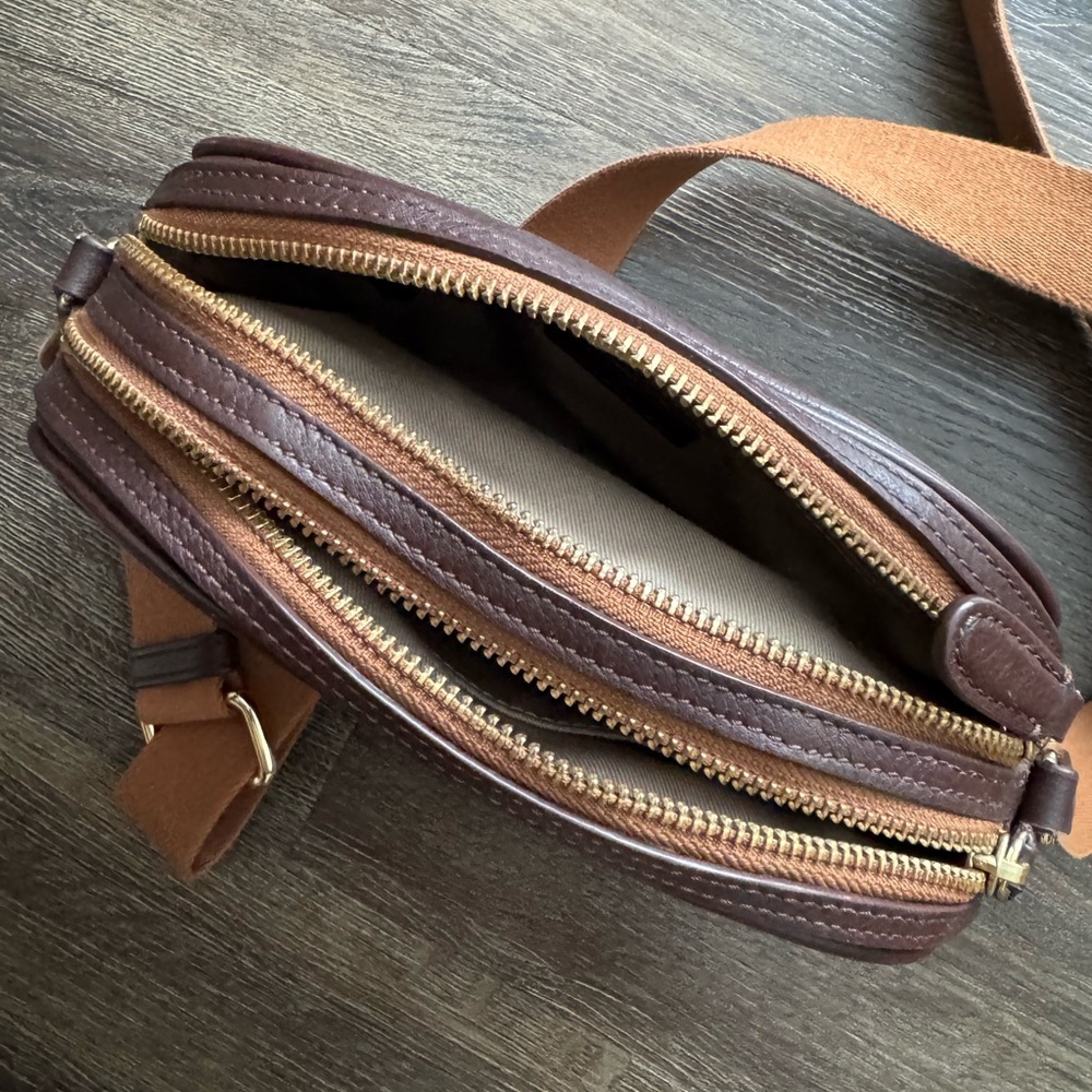 New! Natural leather. Brown Leather Crossbody Bag - Picture 8 of 9